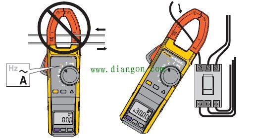 钳形电流表夹线测量